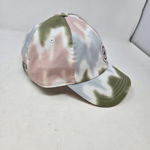 Vans Tie-Dye Adjustable Baseball Cap Logo Patch Pink & Green Unisex Cotton Blend - Picture 2 of 8